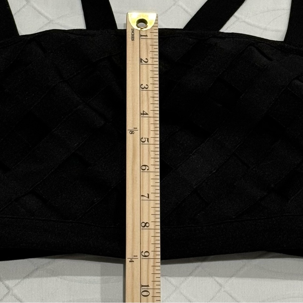 Bebe Bandage Black Crop Top Size Small - Picture 11 of 12